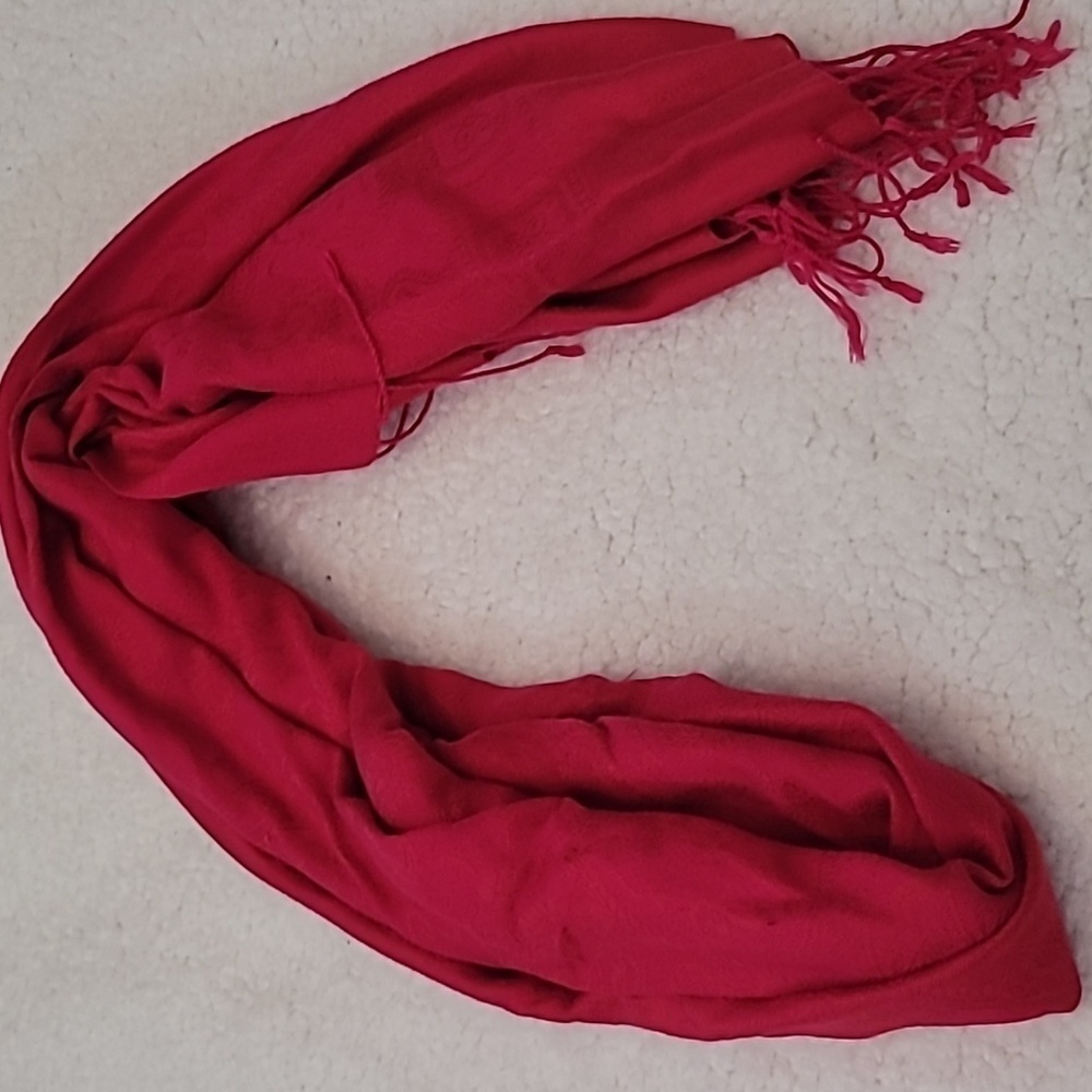 Hot Pink Scarf with Fringe